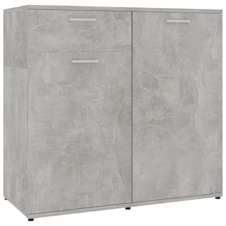 vidaXL Aparador de madera contrachapada gris hormigón 80x36x75 cm