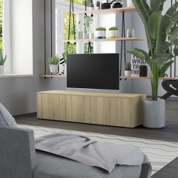 vidaXL Mueble de TV madera contrachapada color roble 120x34x30 cm
