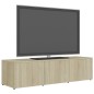 vidaXL Mueble de TV madera contrachapada color roble 120x34x30 cm