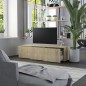 vidaXL Mueble de TV madera contrachapada color roble 120x34x30 cm