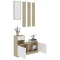 vidaXL Mueble de entrada contrachapada blanco y roble 100x25x76,5 cm vidaXL Mueble de entrada contrachapada blanco y roble 100x25x76,5 cm