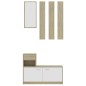 vidaXL Mueble de entrada contrachapada blanco y roble 100x25x76,5 cm vidaXL Mueble de entrada contrachapada blanco y roble 100x25x76,5 cm