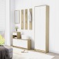vidaXL Mueble de entrada contrachapada blanco y roble 100x25x76,5 cm vidaXL Mueble de entrada contrachapada blanco y roble 100x25x76,5 cm