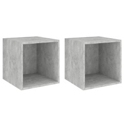vidaXL Armario de pared 2 uds madera gris hormigón 37x37x37 cm