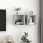 vidaXL Armario de pared 2 uds madera gris hormigón 37x37x37 cm vidaXL Armario de pared 2 uds madera gris hormigón 37x37x37 cm