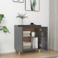 vidaXL Aparador y patas madera contrachapada gris brillo 60x35x70 cm vidaXL Aparador y patas madera contrachapada gris brillo 60x35x70 cm