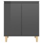 vidaXL Aparador y patas madera contrachapada gris brillo 60x35x70 cm vidaXL Aparador y patas madera contrachapada gris brillo 60x35x70 cm