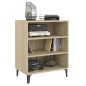 vidaXL Aparador de madera contrachapada color roble Sonoma 57x35x70 cm vidaXL Aparador de madera contrachapada color roble Sonoma 57x35x70 cm