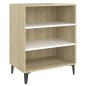 vidaXL Aparador madera contrachapada blanco y roble Sonoma 57x35x70 cm vidaXL Aparador madera contrachapada blanco y roble Sonoma 57x35x70 cm
