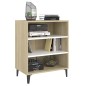 vidaXL Aparador madera contrachapada blanco y roble Sonoma 57x35x70 cm vidaXL Aparador madera contrachapada blanco y roble Sonoma 57x35x70 cm