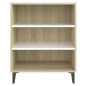 vidaXL Aparador madera contrachapada blanco y roble Sonoma 57x35x70 cm vidaXL Aparador madera contrachapada blanco y roble Sonoma 57x35x70 cm