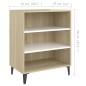 vidaXL Aparador madera contrachapada blanco y roble Sonoma 57x35x70 cm vidaXL Aparador madera contrachapada blanco y roble Sonoma 57x35x70 cm