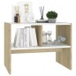vidaXL Mesa auxiliar madera contrachapada blanco y roble 60x40x45 cm vidaXL Mesa auxiliar madera contrachapada blanco y roble 60x40x45 cm