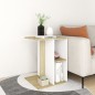 vidaXL Mesa auxiliar madera contrachapada blanco y roble 60x40x45 cm vidaXL Mesa auxiliar madera contrachapada blanco y roble 60x40x45 cm