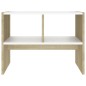 vidaXL Mesa auxiliar madera contrachapada blanco y roble 60x40x45 cm vidaXL Mesa auxiliar madera contrachapada blanco y roble 60x40x45 cm