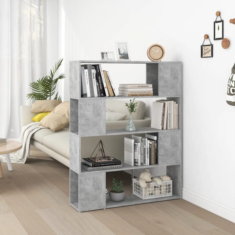 vidaXL Estantería divisor de espacios gris hormigón 100x24x124 cm vidaXL Estantería divisor de espacios gris hormigón 100x24x124 cm