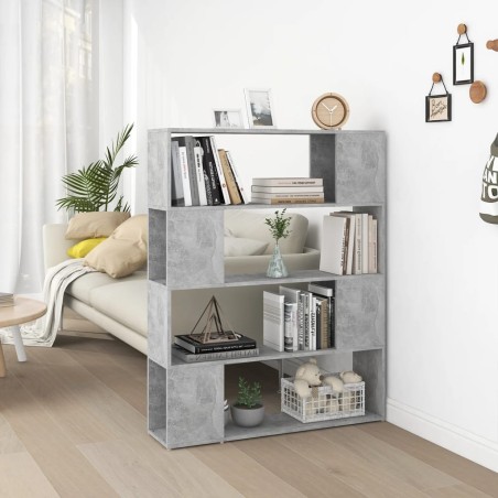 vidaXL Estantería divisor de espacios gris hormigón 100x24x124 cm
