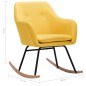 vidaXL Silla mecedora de tela amarilla mostaza vidaXL Silla mecedora de tela amarilla mostaza