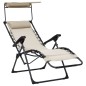vidaXL Tumbona plegable de textilene crema vidaXL Tumbona plegable de textilene crema