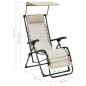 vidaXL Tumbona plegable de textilene crema vidaXL Tumbona plegable de textilene crema