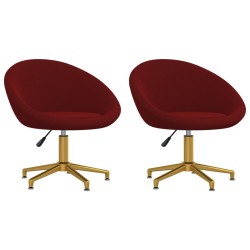 vidaXL Sillas de comedor 2 unidades terciopelo rojo tinto