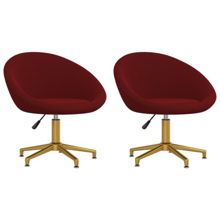 vidaXL Sillas de comedor 2 unidades terciopelo rojo tinto