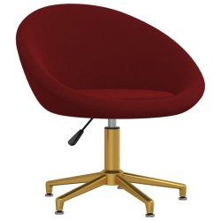 vidaXL Sillas de comedor 2 unidades terciopelo rojo tinto