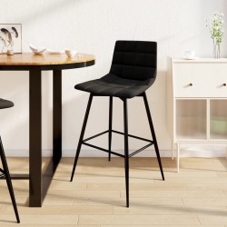 vidaXL Taburete de cocina de terciopelo negro