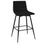 vidaXL Taburete de cocina de terciopelo negro vidaXL Taburete de cocina de terciopelo negro