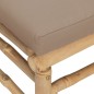 vidaXL Reposapiés de jardín bambú con cojín gris taupe vidaXL Reposapiés de jardín bambú con cojín gris taupe