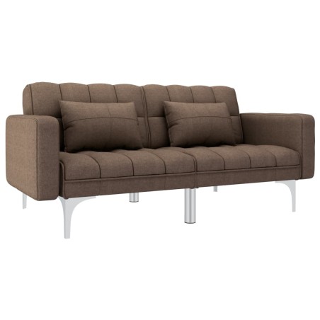 vidaXL Sofá cama de tela marrón
