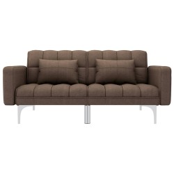 vidaXL Sofá cama de tela marrón
