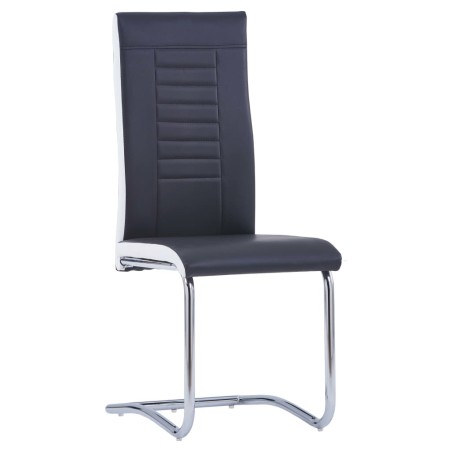 vidaXL Sillas voladizas de comedor 4 unidades cuero sintético negro