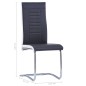 vidaXL Sillas voladizas de comedor 4 unidades cuero sintético negro vidaXL Sillas voladizas de comedor 4 unidades cuero sintético negro