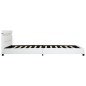 vidaXL Estructura de cama con LED cuero sintético blanco 160x200 cm