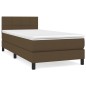 vidaXL Cama box spring con colchón tela marrón oscuro 90x200 cm