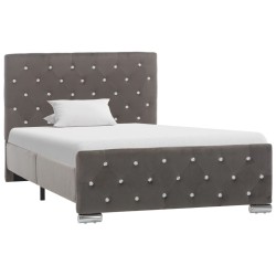 vidaXL Estructura de cama de terciopelo gris 100x200 cm