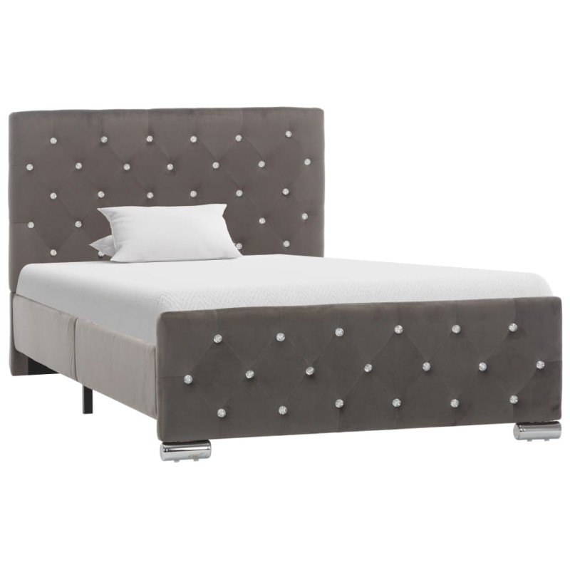 vidaXL Estructura de cama de terciopelo gris 100x200 cm vidaXL Estructura de cama de terciopelo gris 100x200 cm