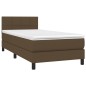 vidaXL Cama box spring con colchón tela marrón oscuro 90x200 cm