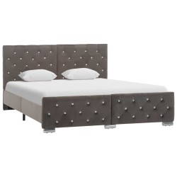 vidaXL Estructura de cama de terciopelo gris 140x200 cm