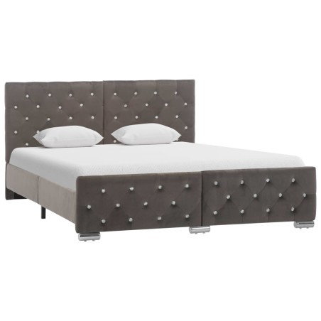 vidaXL Estructura de cama de terciopelo gris 140x200 cm