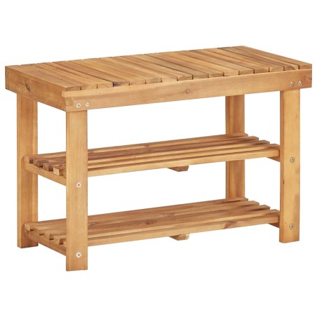vidaXL Estantería de zapatos de madera maciza de acacia 70x32x46 cm