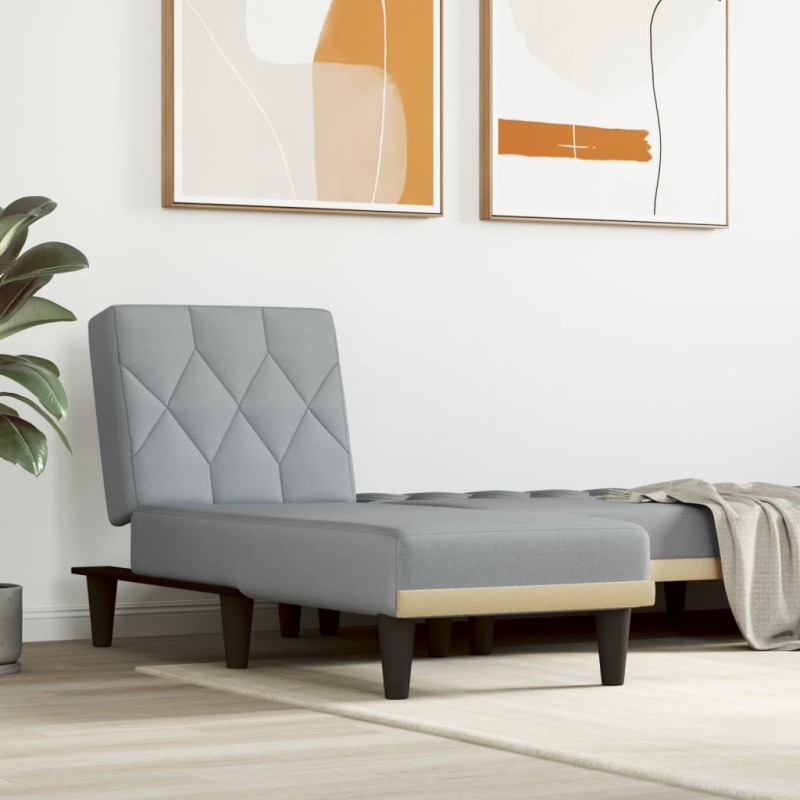 vidaXL Sofá diván de tela gris claro vidaXL Sofá diván de tela gris claro