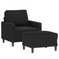 vidaXL Sillón con taburete terciopelo negro 60 cm vidaXL Sillón con taburete terciopelo negro 60 cm