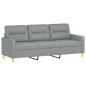 vidaXL Sofá de 3 plazas con taburete de tela gris claro 180 cm vidaXL Sofá de 3 plazas con taburete de tela gris claro 180 cm