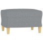 vidaXL Sofá de 3 plazas con taburete de tela gris claro 180 cm vidaXL Sofá de 3 plazas con taburete de tela gris claro 180 cm