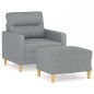 vidaXL Sillón con taburete tela gris claro 60 cm vidaXL Sillón con taburete tela gris claro 60 cm