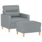 vidaXL Sillón con taburete tela gris claro 60 cm vidaXL Sillón con taburete tela gris claro 60 cm
