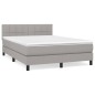 vidaXL Cama box spring con colchón tela gris claro 140x190 cm vidaXL Cama box spring con colchón tela gris claro 140x190 cm