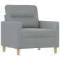 vidaXL Sillón con taburete tela gris claro 60 cm vidaXL Sillón con taburete tela gris claro 60 cm
